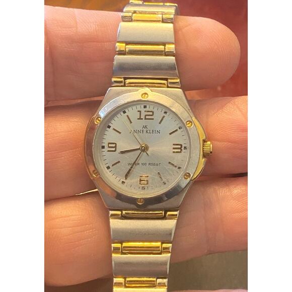 Women's Two Tone Anne Klein Watch, WR to 100ft, Link Bracelet Band - Picture 1 of 3